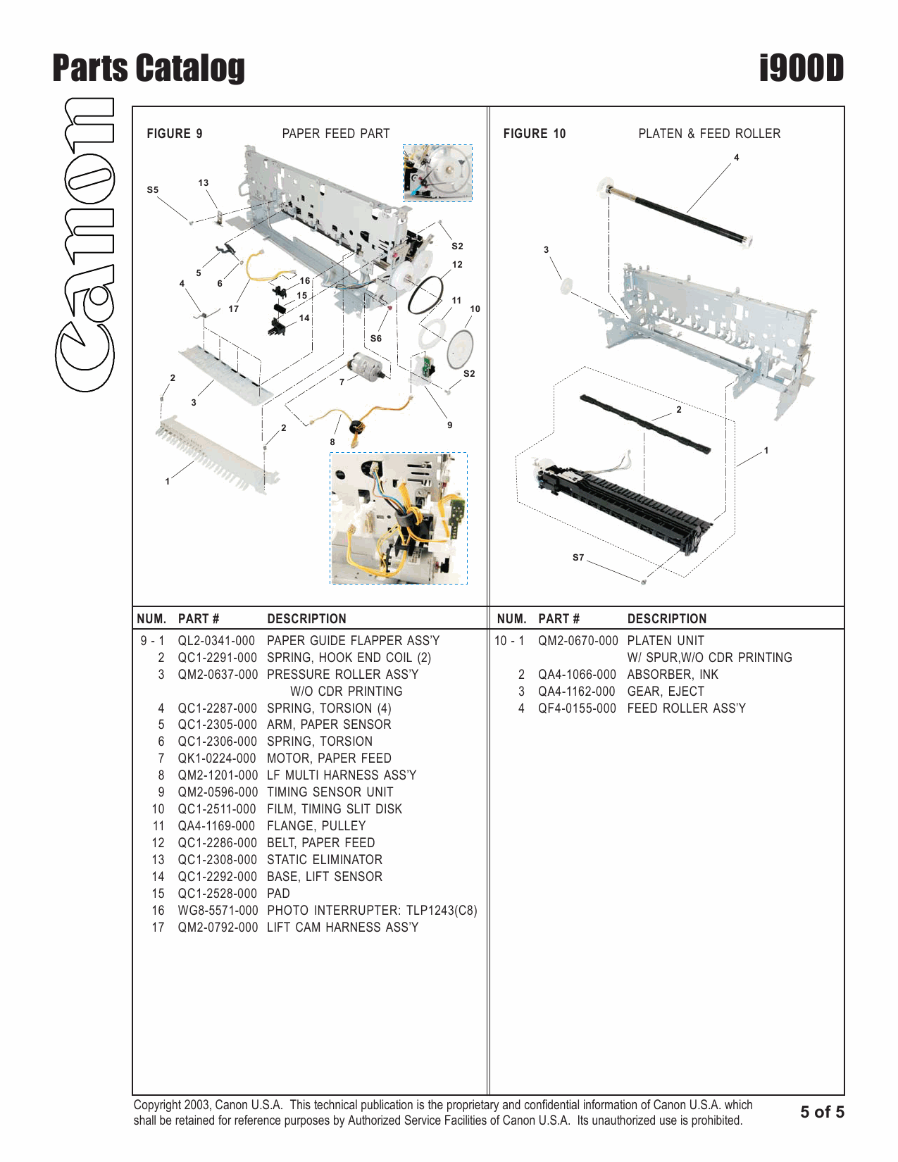 Canon PIXUS i900D Parts Catalog Manual-6